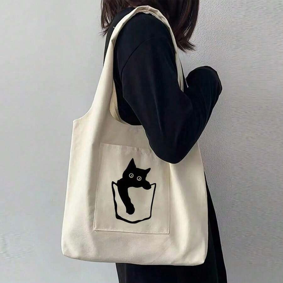 Women's Fashion Beige Handbag, Convenient Storage Bag Travel And Shopping - Image Color - View 1