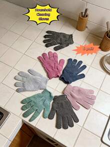 1/5/7 Pairs High-Quality Colorful Kitchen Dishwashing Gloves, Time-Saving & Effortless Cleaning, Anti-Slip , Multifunctional Gloves {Random Color - Multicolor - View 11
