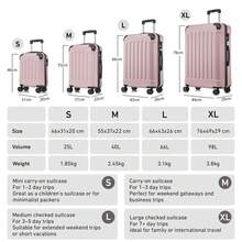 YONSLY 4-Piece Wheeled Suitcase Set With 360° Wheels, Combination Lock, Robust Double Zipper, Mesh Pocket, Soft Rubber Handle, 16/20/24/28 Inch Trolley Suitcase, Hard Shell Carry-On Luggage Set (4-Piece Set, S, M, L & XL) - 玫瑰金 - 查看 2