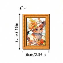 1 pieza Imán de refrigerador de gatito lindo - Arte de gato de acuarela con flores. Ideal para cocinas, refrigeradores, pizarras blancas y gabinetes del hogar; un regalo creativo para amantes de las mascotas. - multicolor - Ver 16