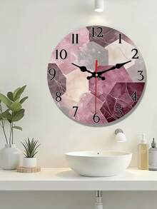 1 chiếc đồng hồ treo tường tròn bằng gỗ, kiểu dáng hiện đại tối giản, bề mặt vân đá cẩm thạch, hoạt động êm ái, không gây tiếng tích tắc, màu be/đỏ tía/xám/trắng/vân đá cẩm thạch, kim màu đen, thích hợp cho phòng khách, nhà bếp, văn phòng - 10 inch/12 inch (Không bao gồm pin), thiết kế phẳng 2D. - Nhiều màu - Xem 2