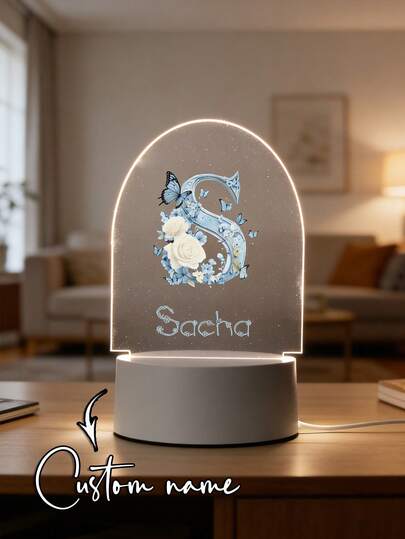 1pc Customized 26 English Alphabet Creative Gift, Personalized Valentine's Day Gift, Customized Name Night Light, Valentine's Day Gift For Girlfriend, Customized Valentine's Day Gift, Customized Girlfriend Gift, Customized Bedroom Decor, Customized Party Decor, Valentine's Day Gift