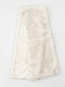 1pc Faux Fur Bridal Shawl With Collar, Autumn/Winter Cape For Wedding Dress, Scarf - 雙色杏色 - 查看 7