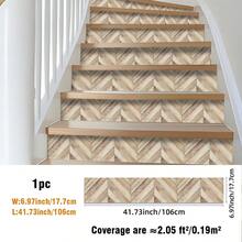 1 Roll Light-Colored Faux Wood Grain Peel And Stick Wallpaper, Non-Adhesive Waterproof Removable Decorative Sticker For Living Room, Bedroom, Kitchen, Stairs, Cabinets, Countertops, 6.97x41.73inch/17.7*106cm - Multicolor - View 15