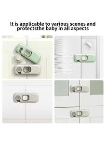 1/2/4pcs Refrigerator Locks, Safety Fridge Locks, Adhesive Backed Refrigerator Locks, Drawer Locks, Oven Locks, Wardrobe And Freezer Locks, Safety Cabinet Locks - Multicolor - View 8