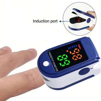 Fingertip Pulse Oximeter, Heart Rate Monitor, SpO2 Monitor With Lanyard (Batteries Not Included)