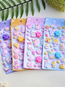 3D Schaumstoff Aufkleber, Corgi, Fuchs, süße Pfirsich Aufkleber, DIY Scrapbooking, Tagebuch, Wasserflasche, Handyhülle, dekorative Aufkleber - Verschiedenfarbig - Übersicht 3
