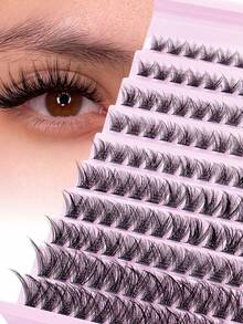 120pcs Natural Individual Eyelashes, DIY Eyelash Extension, Lightweight Soft Cluster Lashes For Daily Wear, Natural Looking Lash - C - View 1