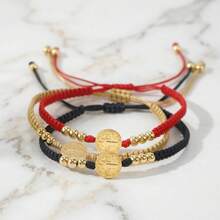 1 chiếc vòng tay mặt dây chuyền hình Chúa Jesus tối giản bằng đồng, vòng tay bùa may mắn đan thủ công có thể điều chỉnh, thích hợp để đeo hàng ngày, làm quà tặng sinh nhật, quà tặng Giáng sinh. - Nhiều màu - Xem 1