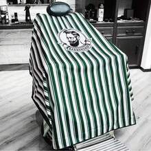 Capa de corte de pelo a rayas de salón profesional, bata de barbero, delantal de estilista, tamaño grande 140 x 160 cm - Multicolor - Ver 7