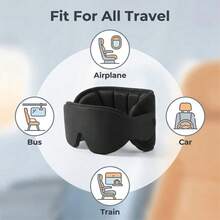 Airplane Pillow With 3D Eye Mask - Black - View 6