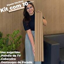 Versatile Self-Adhesive Slatted Panel Wall Covering Premium MDF Slatted Panels - 榛子橡樹 - 查看 4