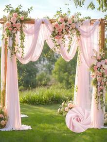 Bộ 2 rèm voan hồng, vải voan mỏng, rèm đơn màu hồng thích hợp trang trí cho các buổi lễ. Rèm vòm thích hợp cho tiệc sinh nhật, rèm phông nền trần nhà, tiệc theo chủ đề, lễ kỷ niệm, đám cưới và trang trí tiệc mùa hè. - nhiều màu - Xem 1