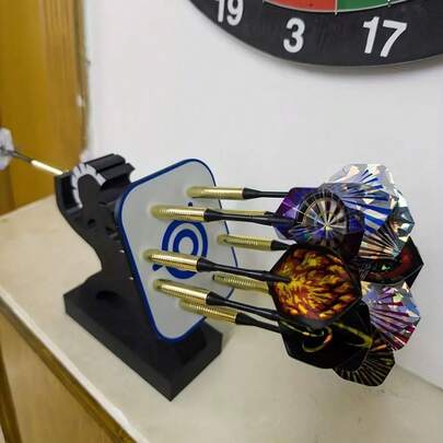 Spartan Warrior Dart Holder, 3D Printed Decorative Stand For 9 Steel/Soft Tip Darts - Perfect Desktop Dart Storage Rack For Dart Enthusiasts And Man Cave Decor - Great Gift For Dart Lovers, Suitable For Desk, Bar, Game Room, Dart Accessories
