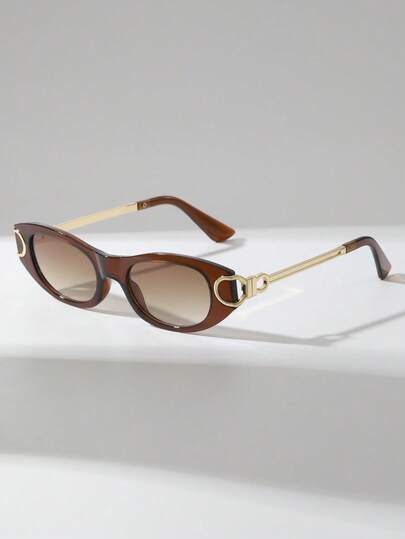 1 Cặp kính thời trang nữ kiểu mắt mèo, gọng kim loại cá nhân hóa, phong cách đường phố hiện đại, đa năng, cao cấp, phù hợp cho sàn diễn thời trang, bãi biển, kỳ nghỉ, làm quà tặng.