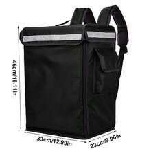 Bicycle Food Delivery Backpack Rucksack Thermal Insulated Hot Food Takeaway Bag - Black - View 2