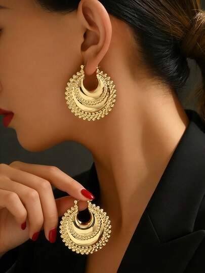 2件套优雅立体凸点女士耳环，适合女性日常、派对和音乐节佩戴