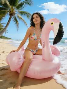 1pc Giant PVC Inflatable Flamingo Pool Float, 60/70 Inch (Approx. 150cm/180cm) Pink Flamingo Party Floats, Large Beach Pool Floating Toy, Suitable For Big Pool Party And Beach - 1 Piece - View 2