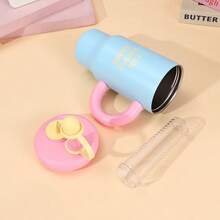 Bình giữ nhiệt bằng thép không gỉ dung tích lớn có tay cầm, bình nước văn phòng có ống hút, cốc trà phù hợp cho cả nam và nữ, cốc cà phê du lịch cách nhiệt chân không bằng thép không gỉ có thể tái sử dụng, cốc đựng đồ uống cách nhiệt chống rò rỉ. - Nhiều màu - Xem 3