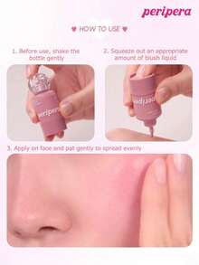 Peripera K-Beauty SYRUPY TOK CHEEK 液體腮紅，奶油腮紅質地，打造自然發光妝效，質地滑順，自然妝容 - #14 Cotton Fig - 查看 11