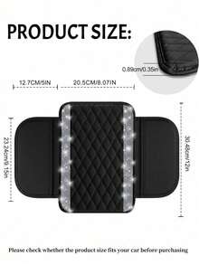1 chiếc bọc tay vịn xe hơi đính kim cương lấp lánh đa năng - Tấm bảo vệ bảng điều khiển trung tâm bằng da với 2 ngăn chứa đồ, phù hợp với hầu hết các loại xe. - phong cách A - Xem 7