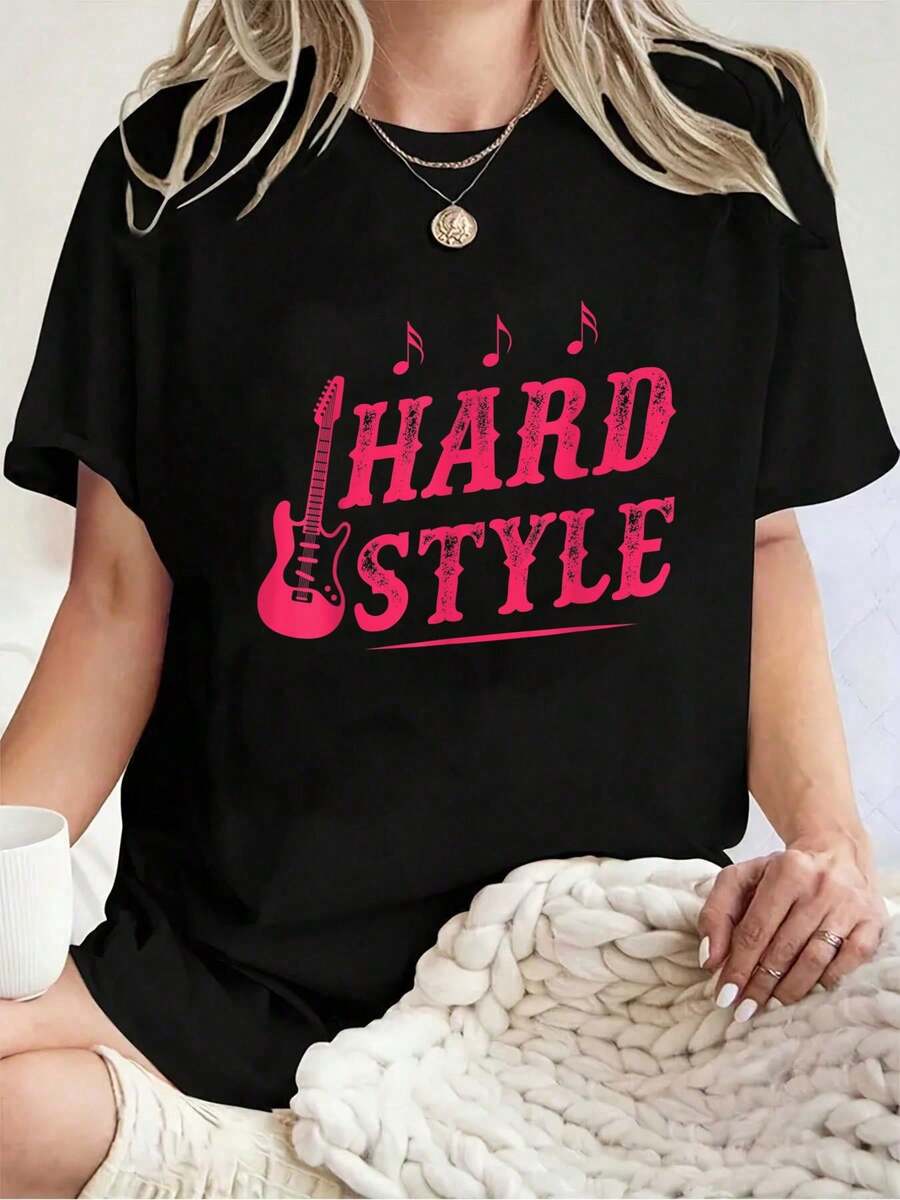 Camiseta 100% Algodón Unisex Hardstyle Harder Styles para Fiestas Rave, Eventos, Festivales y Baile, Camisetas con Gráficos Vintage, Ropa Casual, Ropa de Verano para Hombres y Mujeres - Negro - Ver 1