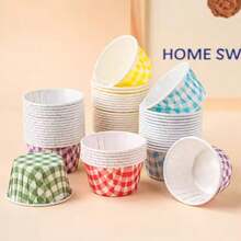 50pcs Cupcake Liners, Grease-Proof Baking Cups, Baking Muffin Cups, Full Grid Pattern Cupcake Paper Cups, Grease-Resistant Baking Cups, Heat-Resistant Cups, Baking Cups Suitable For Baking, Weddings, Birthday Parties - View 7