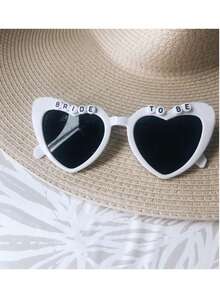 2pcs Personalized Letter Fashion Glasses, Available In White And Black, Suitable For Bride, Groomsman, Bridal Party, Newlyweds, Great Wedding Gift - View 5