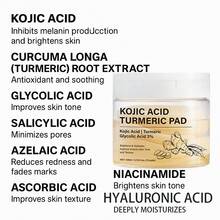 【提亮肤色，均匀肤色】甘醇酸姜黄清爽洁面棉片，提亮暗沉肤色，改善肤色不均；烟酰胺水杨酸，净化毛孔；舒缓保湿护肤棉片 - 全部 - 查看 3