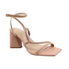 Women's Sandal With 7.5 Cm Block Heel And Rhinestones – Elegant Party/Wedding Sandal | Nude, Black, Silver, Light Gold Ella's Shoes - 裸體 - 查看 2