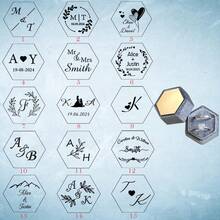 Personalized Laser Engraved Double Slot Acrylic Top Ring Box, Velvet Ring Box, Custom Hexagonal Ring Box, Luxury Ring Box, Engagement Ring Box, Antique Ring Box, Proposal Ring Box - Multicolor - View 21