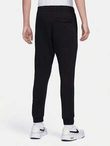Nike Club Logo Embroidered Solid Color Casual Versatile Knit Sweatpants For Men - Black - View 3