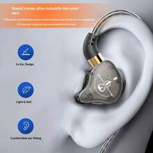 有线耳机、Type-C耳机、免提通话和音乐、立体声低音入耳式耳机、音频电子产品 - 黑色 - 查看 4