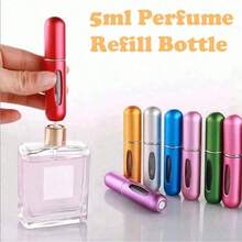 1pc 5ml Refillable Mini Perfume Spray Bottle With Travel Perfume Pump Case - Multicolor 2 - View 2