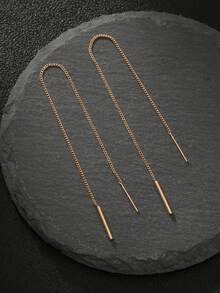 1对女士流苏铜耳环 - 金黃色 - 查看 4