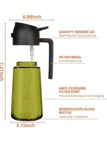 Premium Olive Oil Refillable Bottle, UV-Blocking Glass To Preserve Flavor, Dual-Use Sprayer & Pourer, Comes With Opaque Label, Splash-Proof, Suitable For Kitchen & Outdoor Cooking, Multiple Colors - View 4