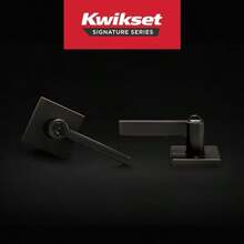 Kwikset Halifax - Manija de puerta de entrada con cerradura y llave palanca reversible con llave segura exterior para entrada frontal y dormitorios bronce veneciano resistente a la púa Smartkey - Bronce veneciano - Ver 2