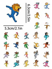 50 Pcs Funny Monster Animal Stickers Set, Elephant Panda Crocodile With Human Muscles, Waterproof For Laptop, Phone Case, Scrapbooking, Journals, Water Bottle & Hipster Style, Stationery Supplies - Animal Monster - View 4