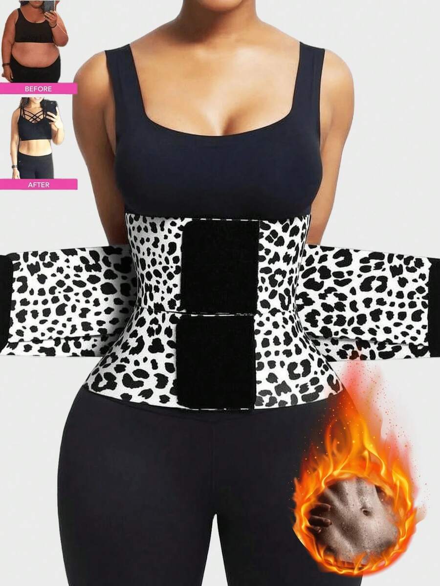 1pc Women's Waist Trainer, High Compression Waist Cincher, Abdominal Shaper, 3-Layer Wrap-Around Corset, Classic Everyday Wear - Đen và trắng - Xem 1