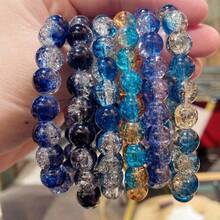 8mm Colorful Glass Crackle Bead Mix Handmade Bracelet Set For Women - 隨機顏色 3 條 - 查看 6