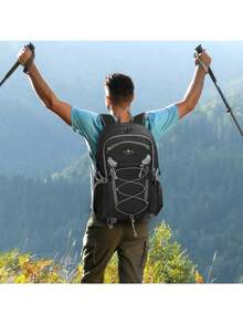 40升男女通用户外徒步背包，防水登山包，可折叠轻便背包，适合登山、攀岩、徒步旅行，黑/蓝两色可选 - 彩色 - 查看 2