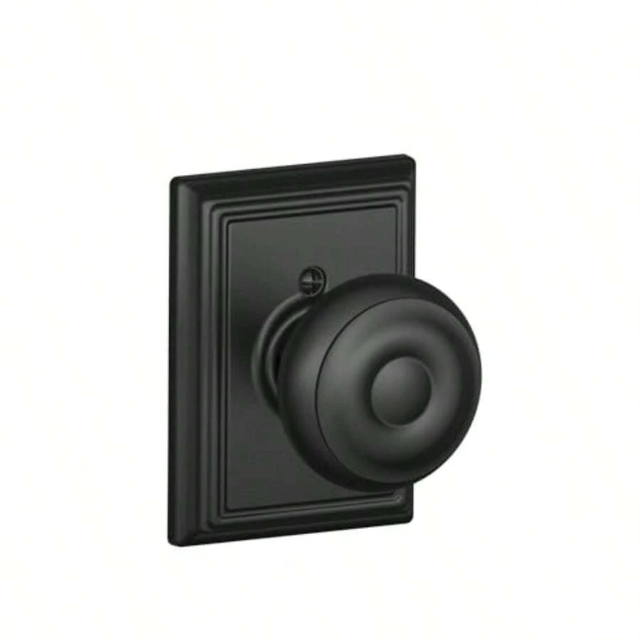 Schlage F170 GEO 622 ADD - perilla de puerta georgiano con ribete Addison manija de puerta falsa sin giro de una cara negro mate - Mate negro - Ver 1