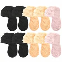 1/5/10 Đôi tất nữ mùa hè viền ren Lolita, ren hoa mỏng, rỗng, chống trượt, trong suốt, kiểu thuyền, mềm mại - Nhiều màu - Xem 17