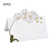 10/30 张礼品精品白色兰花花卉席位卡婚礼座位卡桌位布置折叠帐篷卡婚礼座位安排派对 - A - 查看 7