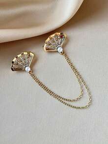1pc/2pcs Rhinestone Rudder Brooch, Fashion Unisex Personalized Formal Dress Badge Pin - Multicolor - View 6