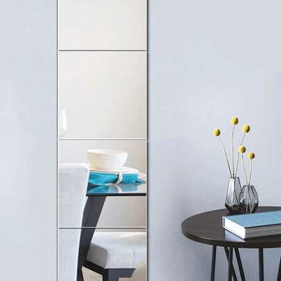 8 miếng dán tường hình gương, miếng dán trang trí phòng hình vuông cổ điển.