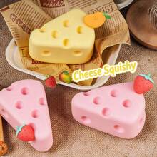 Cheese Squeeze - Slow Rebound - Realistic Cheese - Squeeze Toy - Bread Squeeze - Stress Relief Toy - Soft Squeeze - Stress Relief Tool - Birthday Gift - Perfect Gift - Gift - Collection Display - Multicolor - View 3