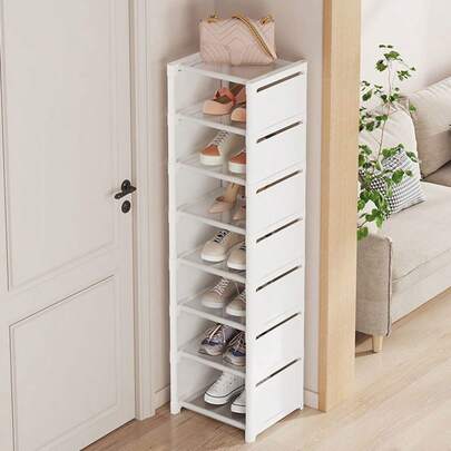 1pc Adjustable 4/6/8 Tier Metal Shoe Rack, Non-Woven Fabric Dust Cover, Space Saving, Easy Assembly, Suitable For Entryway, Bedroom, Hallway, Suitable For Sneakers