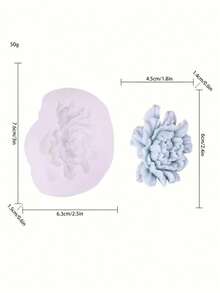 1pc Flat Peony Flower Silicone Candle Mold, Lotus & Rose Silicone Candle Mold - A-White - View 2