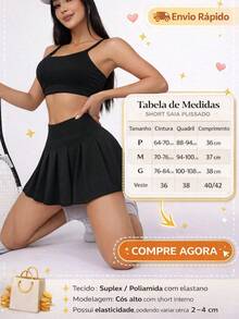Women's High-Waisted Ruffled Short Skirt For Fitness, Gym, And Comfort In Supplex Fabric - 鏽棕色 - 查看 6